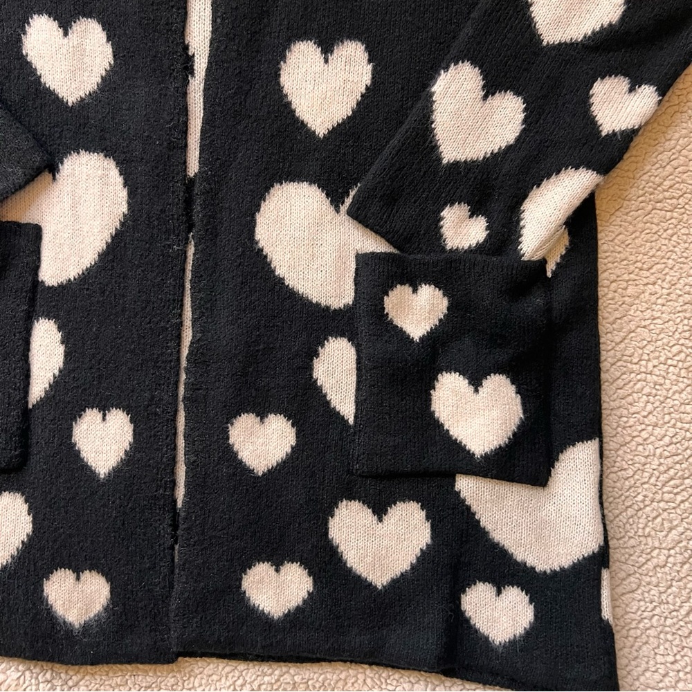 Maeve by Anthropologie Halley hearts grannie cardigan pockets very oversized S - Picture 11 of 13